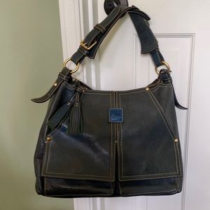 D& B Kingston Florentine Blue Leather hobo bag